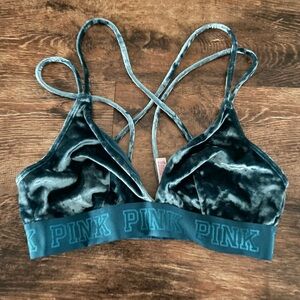 PINK Victoria's Secret Velvet Bralette in Deep Blue